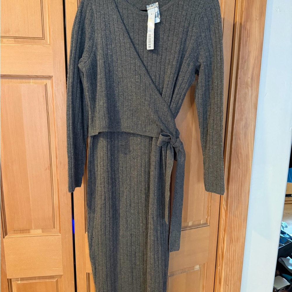 New cashmere ANTONIO MELANI Rock Ribbed Midi Dress